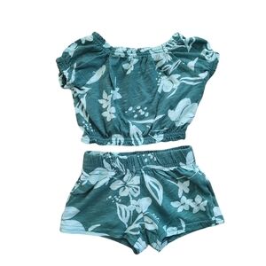Carter's Green Tropical Print Top + Shorts Outfit 6m